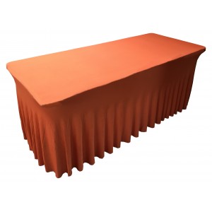 Housse Ondulée Spandex ROSE pour table pliante rectangle 122cm x